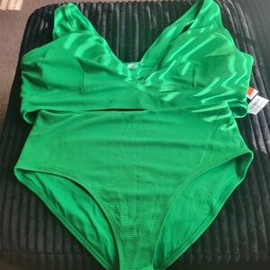 Vibrant Green 2 Piece Swimsuit